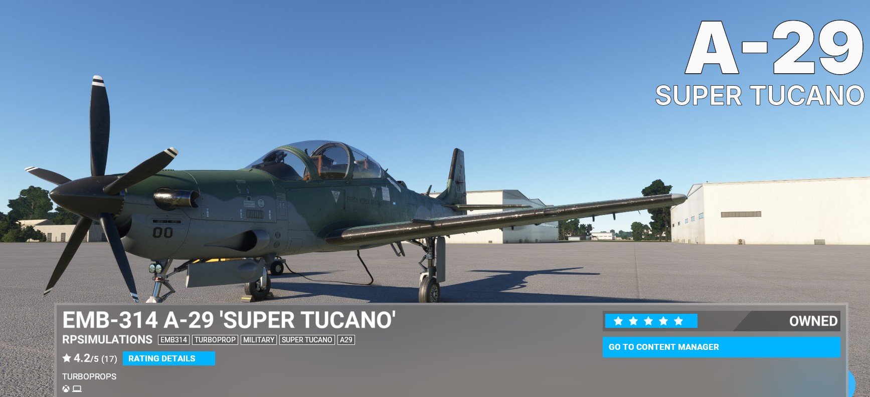 Lançamento A-29B Super Tucano - RPSim